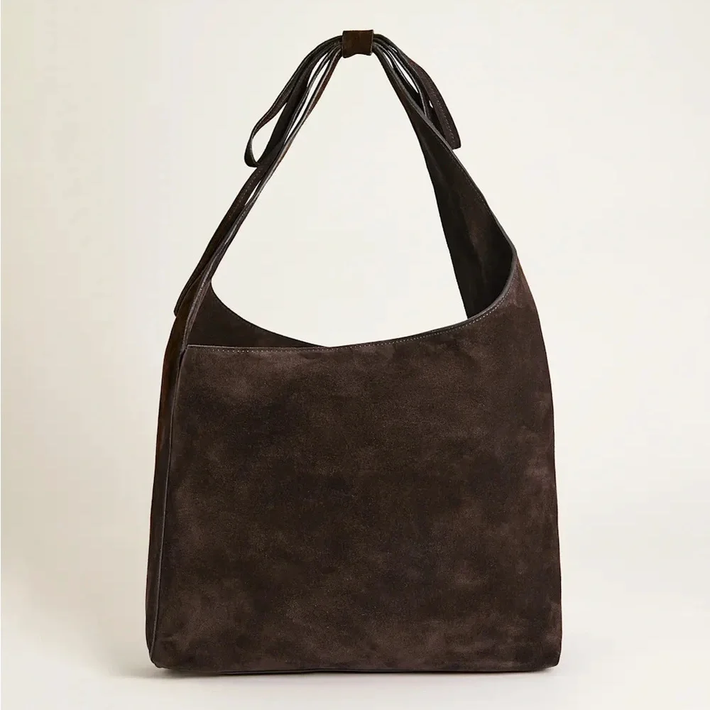 Reformation Medium Brown Suede Vittoria Tote Bag - Picture 2 of 6